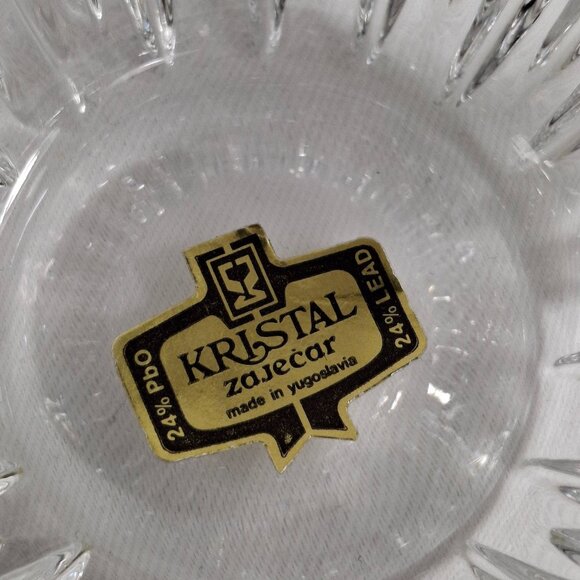 New Genuine Kristal Zajecar Vintage 24% Lead Crystal Cream & Sugar Set - Picture 6 of 6